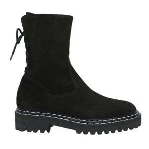 Officine Creative Black Suede Lace-Up Combat Boot 38.5